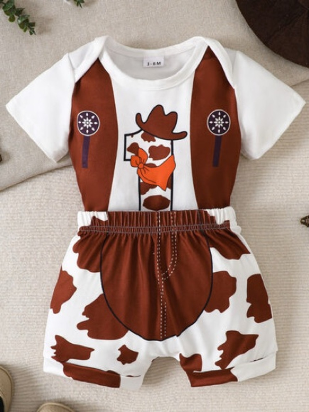 Children's Printed Bodysuit & Shorts Set